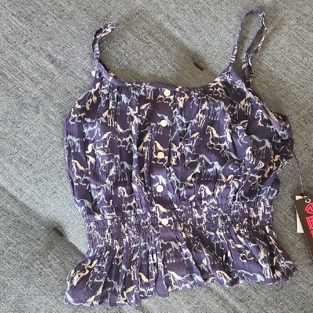 Women's Blue Printed Top